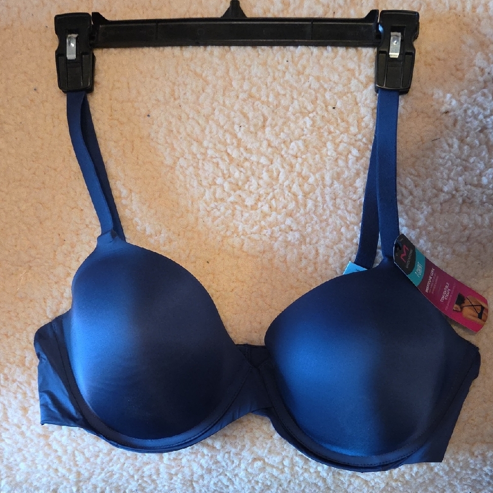 Maidenform Deep Blue T Shirt Bra, Covertable Straps, New w/tags Sz 40C